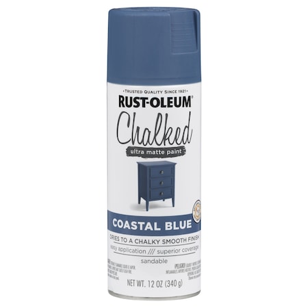 Rust-Oleum Spray Paint, Coastal Blue, Matte, Oil, 12 oz 302598